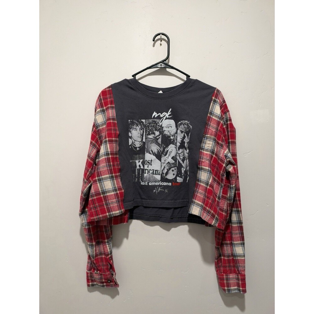 Reworked Upcycle Grunge Oversize Cropped Machine Gun Kelly Top S/M